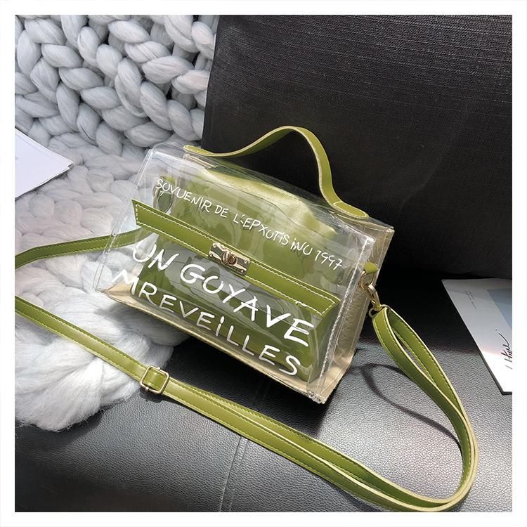 HOT Transparent women's bag Korean autumn and winter new wild trend mother-in-law bag shoulder diagonal handbag