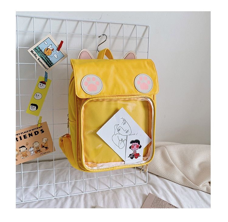 2020 Women Cute ITA Bag Wih Cat Bagging Backpacks Paws School backpack for teenager girls transparent backpack Clear Itabag H204