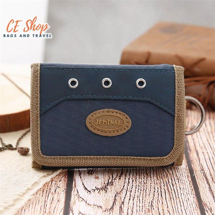 Men wallets Canvas Korean style cloth short canvas folding small wallet for children high zipper and simple 21511