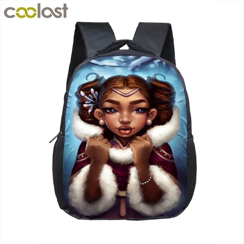 Cartoon Latin America Afro Girl  Backpack Children School Bags Black Girls Boobag Kids Kindergarten Backpack Baby Toddler Bag-12afr46