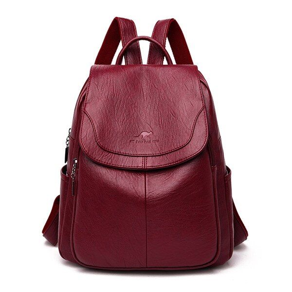 MANHAN Leather Backpack Women 2020 Fahsion Backpack Female School Bags for Teenage Girls Soft PU Leather Solid Women Backpack