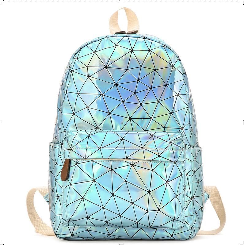 Large Travel Bags Laser Backpack Women Men Girls Bag PU Leather Holographic Backpack School Bags for Teenage Girls fashion bag