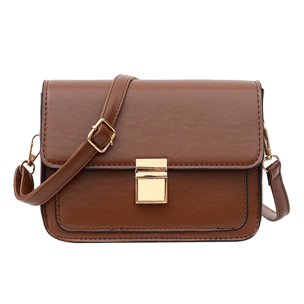 PU Leather Crossbody Bag For Women Solid Color Flap Shoulder Messenger Bag