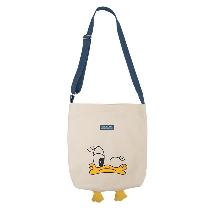 Women's Canvas Shoulder Bag Fashion Casual Cartoon Large Capacity Shopping Bag Handbag Student School Bag B