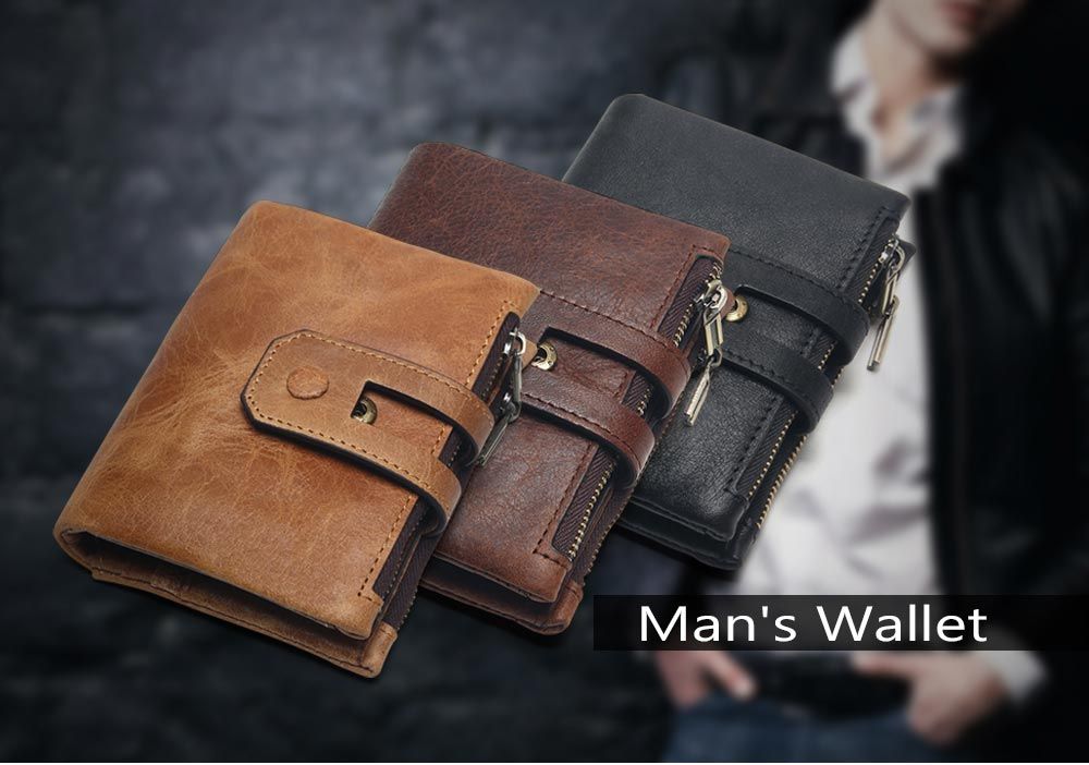Crazy Horse Leather Mens Wallet Man Cowhide Cover Coin Purse Small Brand Male Credit & Id Multifunctional Wallets
