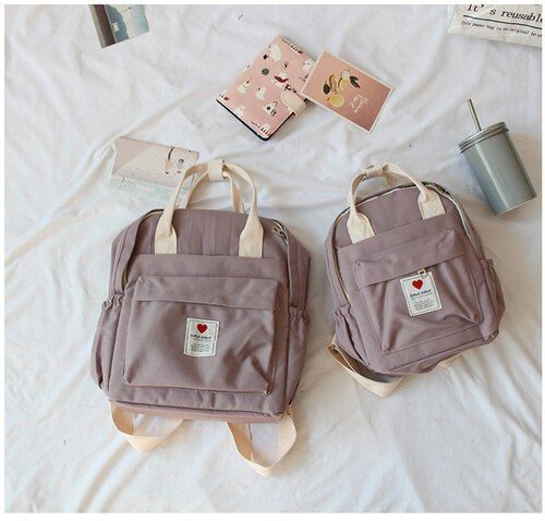 Women Backpacks Korean Style Cute Ins Hot Soft Girls School Shoulder Bags Teenager Canvas Small Fresh Ulzzang Purple Backpacks