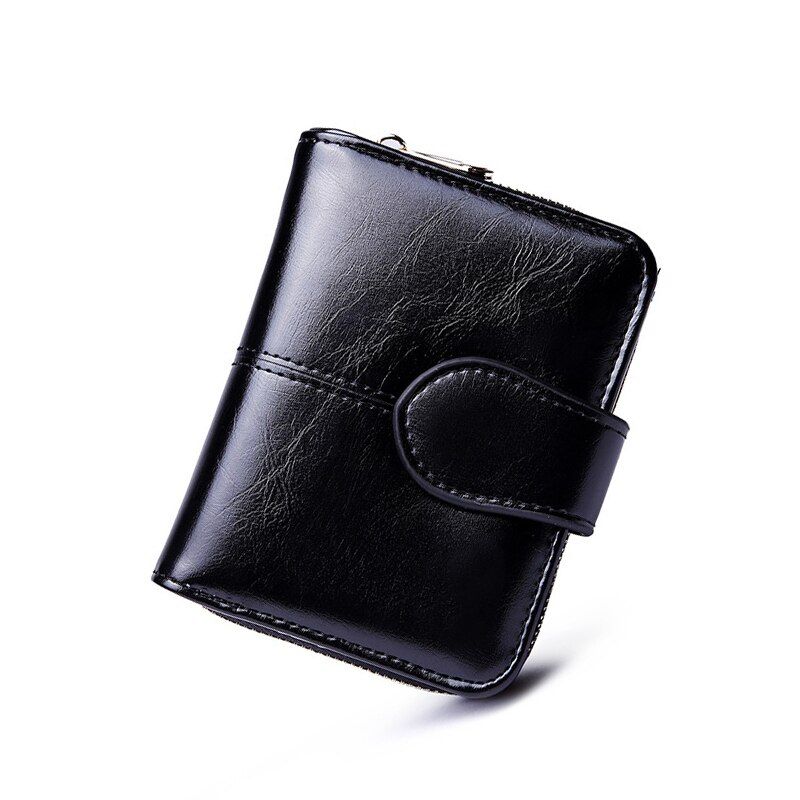 New Women Oil Wax Leather Wallet Female Purses Big Capacity Hasp Zipper Purse Ladies Long Wristlet Clutch Coin Card Holders