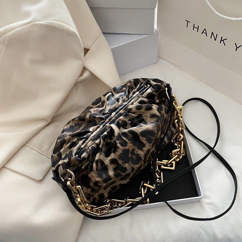 leopard Women Clutches Cloud bag Soft Leather Hobos Bag Single Shoulder Purse Women Crossbody Bag Luxury Handbag And Purse Day