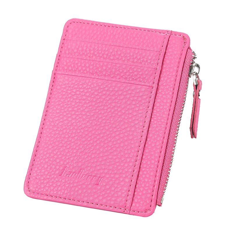 Mini ID Card Holders Business Credit Card Holder PU Leather Slim Bank Card Case Organizer Wallet Zipper Unisex