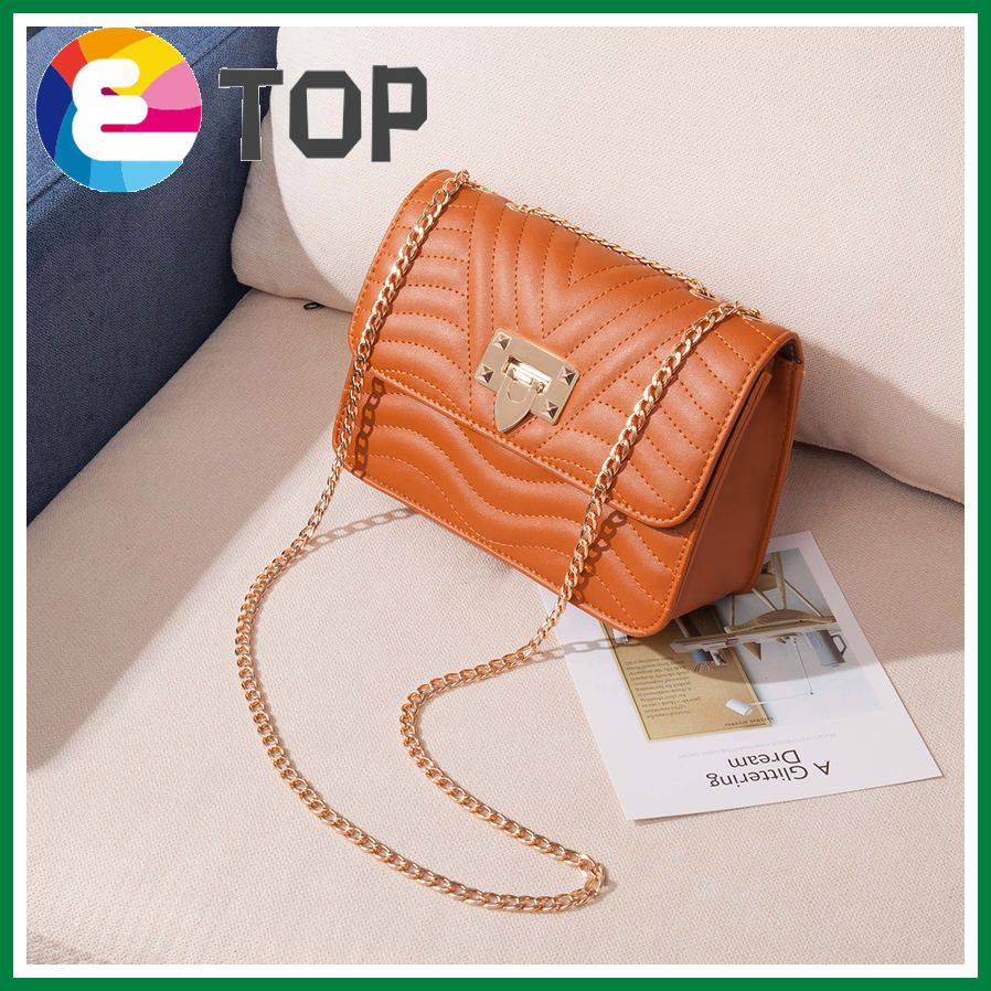 Korean version of personalized rhombus embroidery thread shoulder lock small square bag summer and autumn messenger bag