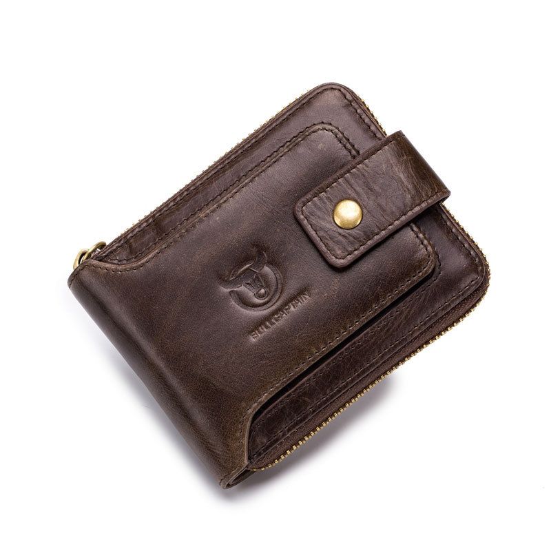 BUFF CAPTAIN 231 First Layer Cowhide Zipper Wallet Horizontal Leather Multiple-Card Thicken Album Wallet