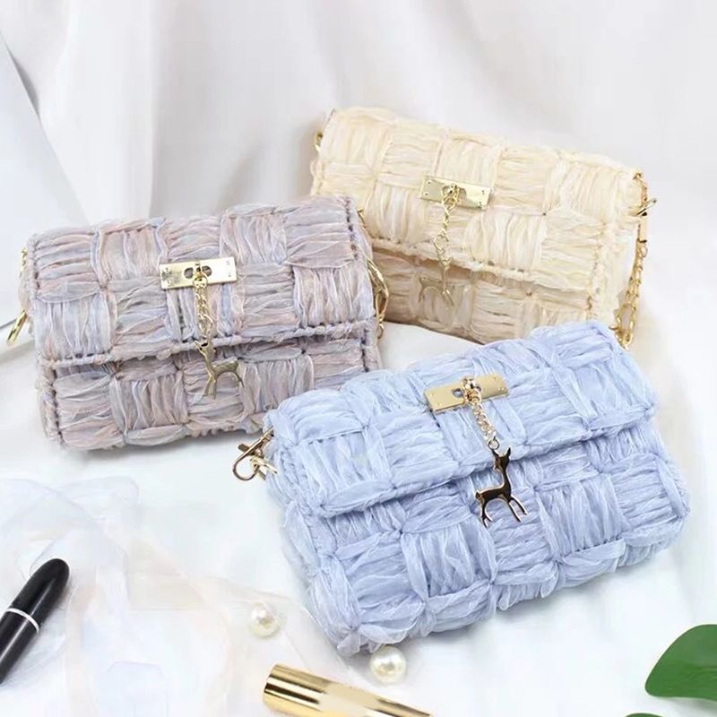 6Pcs/set Weaving Plastic Mesh With Fawn Chain Buckle Sewing Needle Embroidery