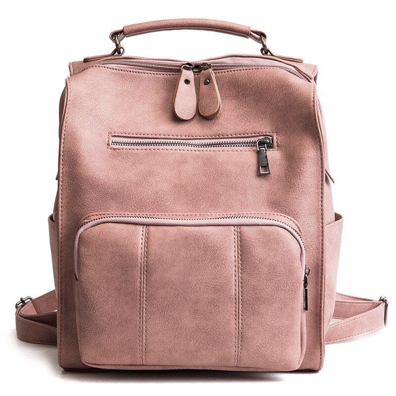 2018 Leather Fashion Cute Pink Backpack Female Schoolbag Rucksack Women School Bags For Teenage Girls Bag Pack Korean Style Sack