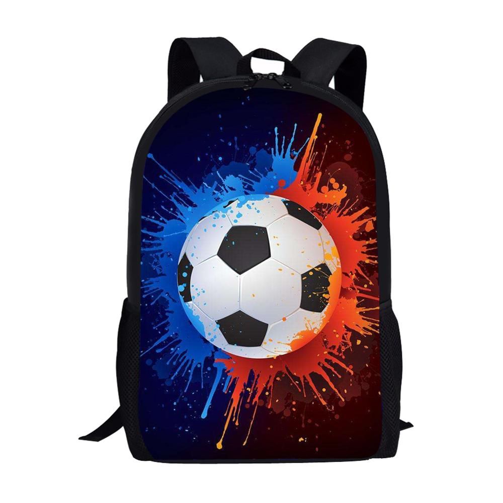 FORUDESIGNS School Bags for Boys 3D Cool Football Print School Kids Bag Kindergarten Backpack Men Child Bookbag Mochila Escolar