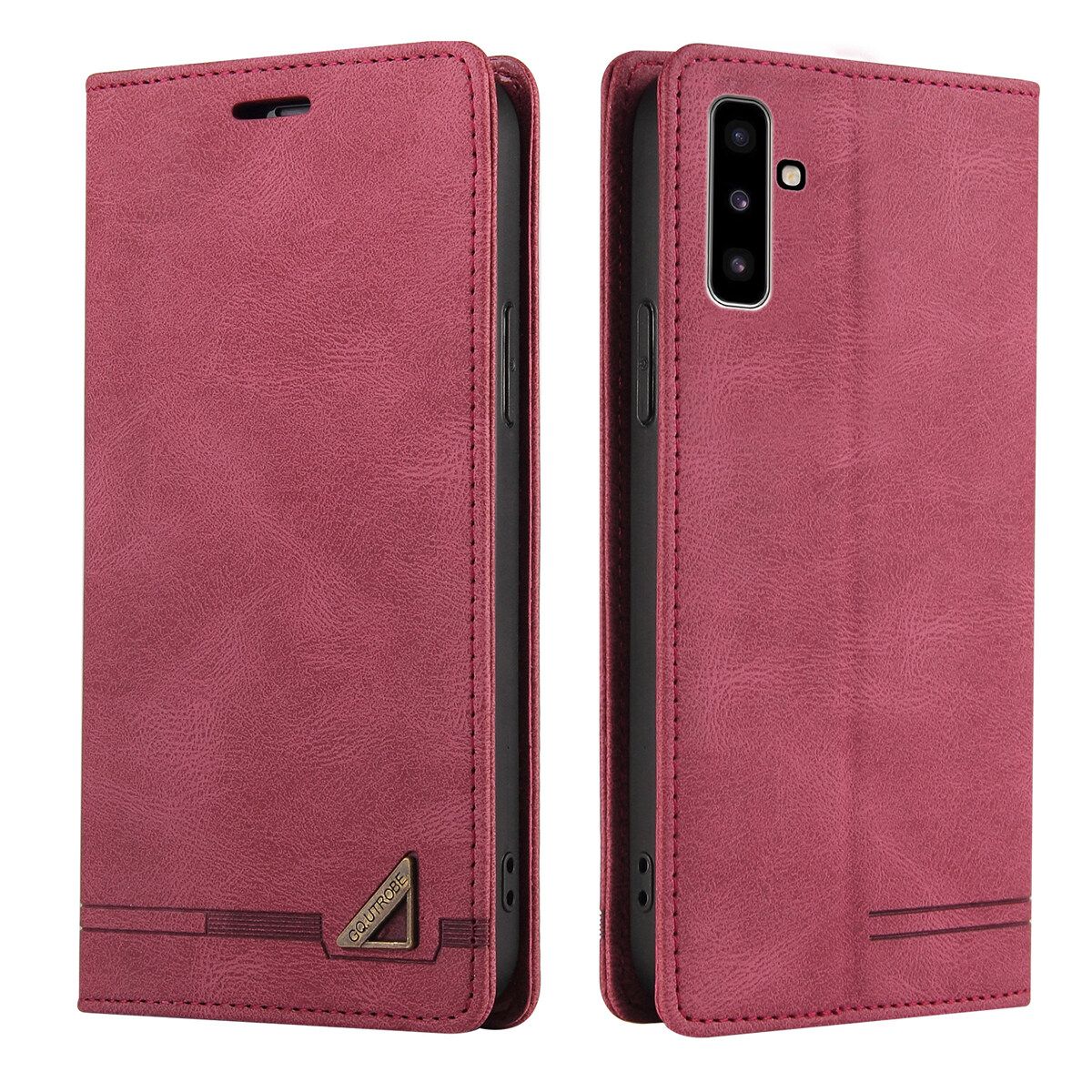 For Samsung Galaxy Note10 Retro Anti-theft Brush Wallet Foldable Built-in Card Slot and Magnetic Closure Protective Case
