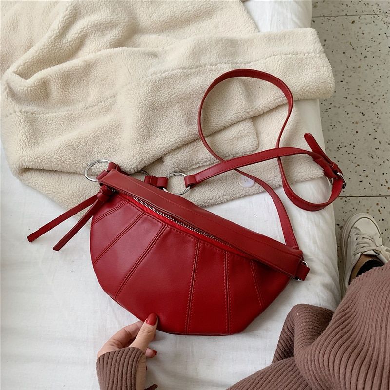 Vintage PU Leather Crossbody Bags For Women 2020 Small Solid Color Spliced Shoulder Simple Bag Lady Chest Handbags
