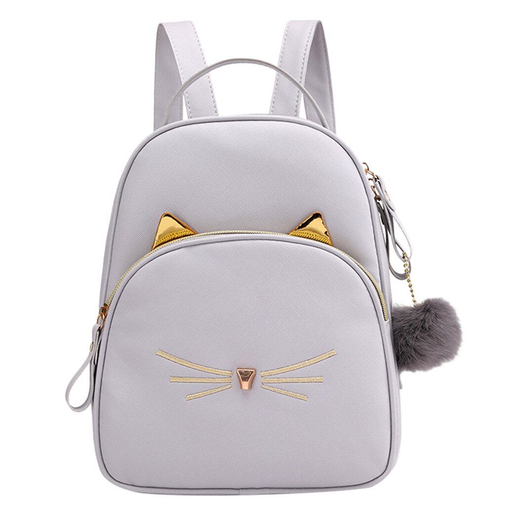 Aelicy women Backpack Simple Multi-Function Small Ladies backpack Hairball cute cat Travel girls School Bags mochilas mujer 2020