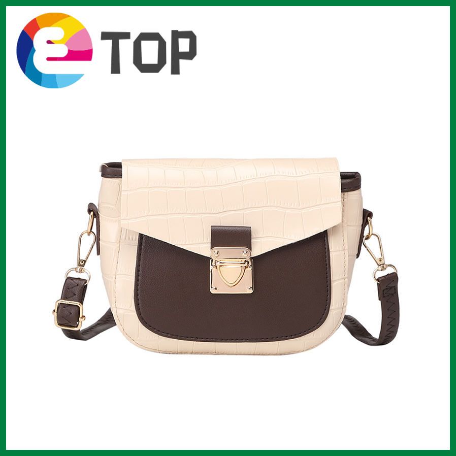 Ladies color matching small square bag Korean version of the autumn and winter cover type diagonal purse