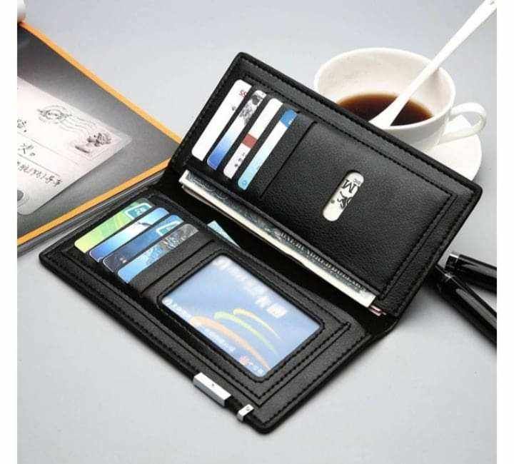 Men Long Wallets Purse Storage Bag PU Vintage Ultra-thin Soft Durable For Coin Money