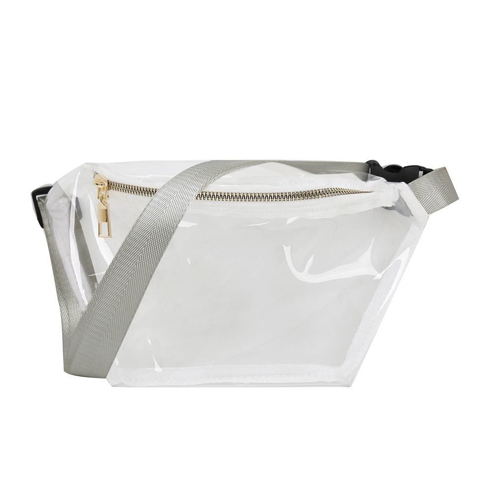 【BestGO】Women Transparent Waist Bags PVC Fanny Packs Girls Waterproof Chest Bags