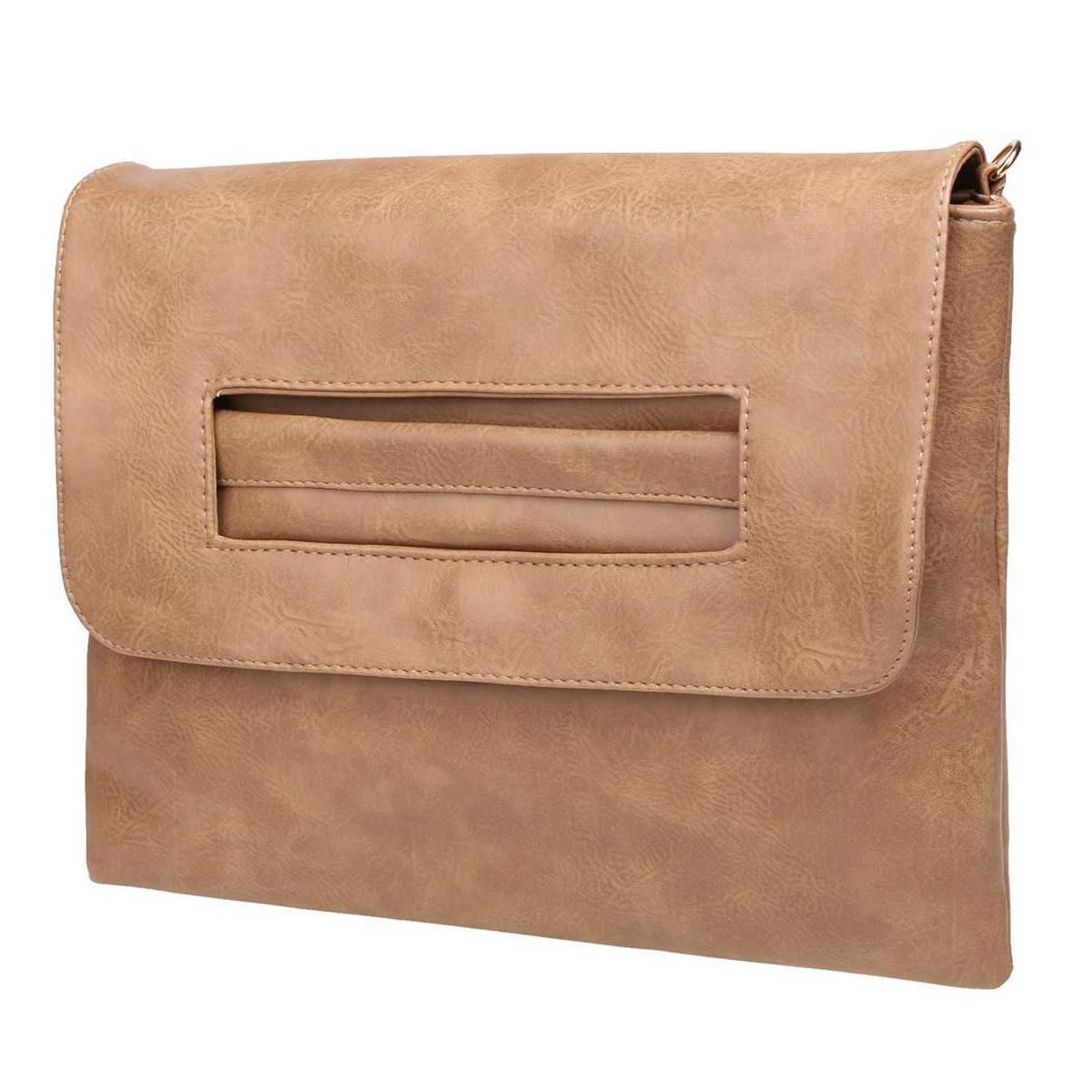【BestGO】Fashion Synthetic Leather Women Shoulder Bag Handbag Solid Envelope Clutch Messenger Bag