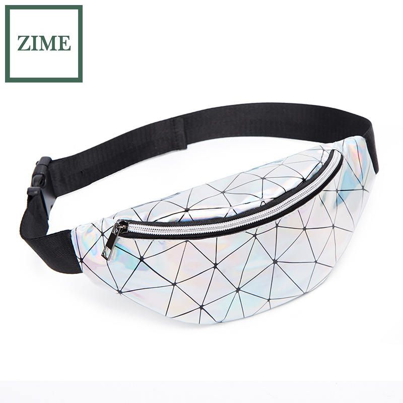 ZIME Ladies personality cool colorful sequined rhombus waist bag summer and autumn crossbody shoulder bag