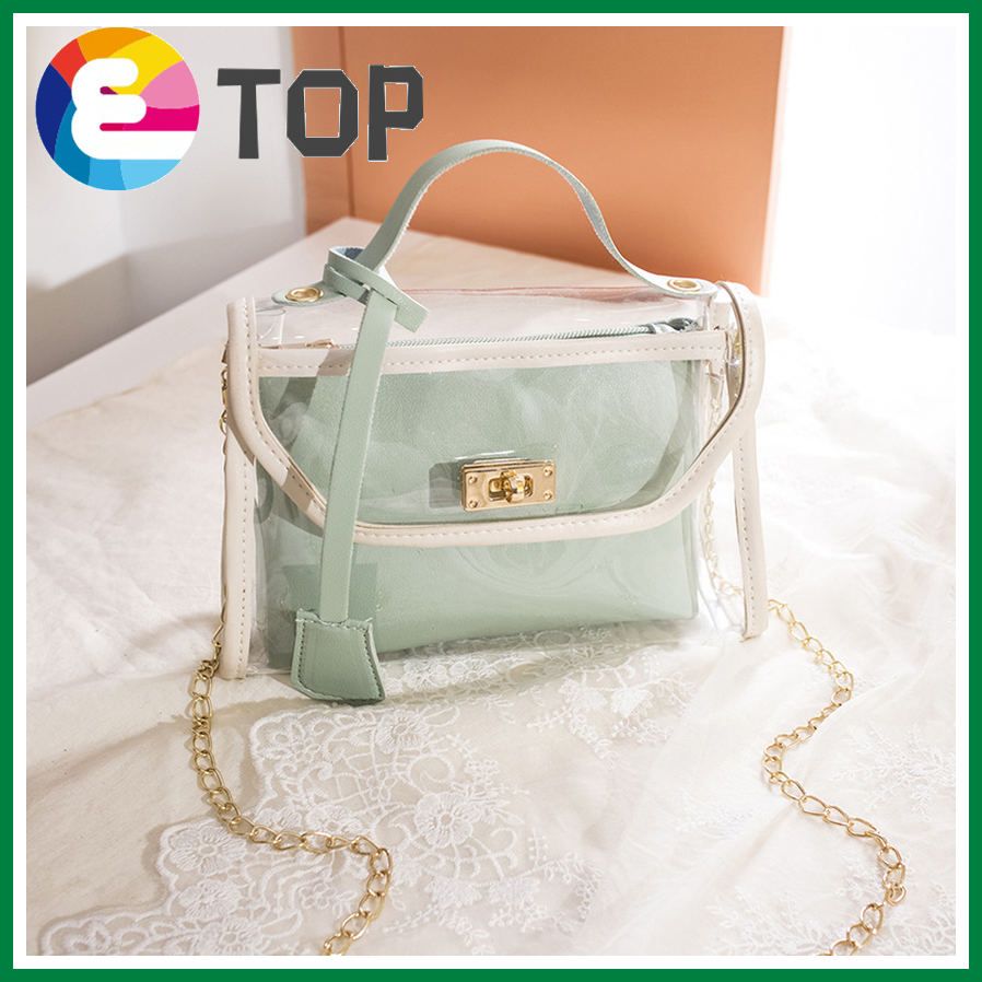 Korean version of the personality lock jelly picture bag summer and autumn ladies messenger small bag