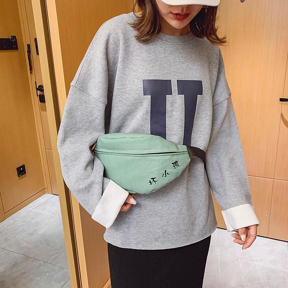 Casual Canvas Fanny Chest Pack Women Waist Purse Zip Shoulder Crossbody Bag
