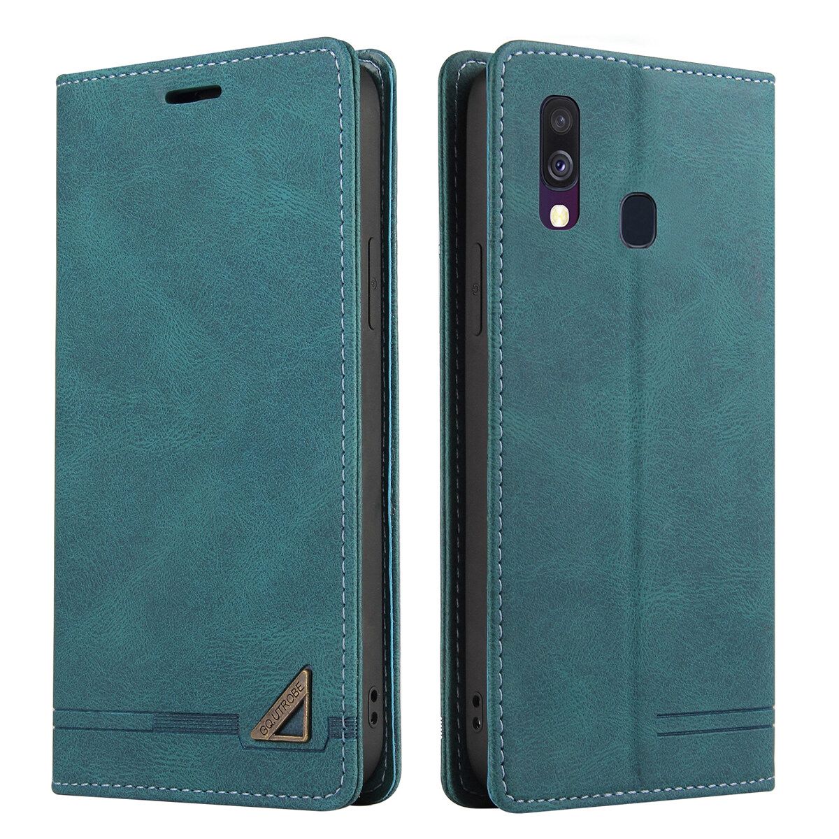 For Samsung Galaxy A40 Retro Anti-theft Brush Wallet Foldable Built-in Card Slot and Magnetic Closure Protective Case
