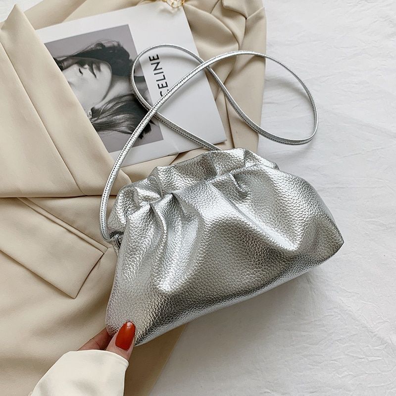 Simple Dumplings Women Messenger Bag Designer Retro New Golden Cloud Female Crossbody Shoulder Bag Tide Handbag Clutch Bag
