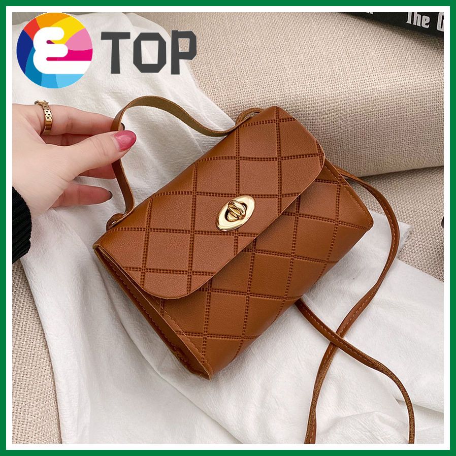 Summer Korean embossed geometric rhombus lock small square bag shoulder diagonal handbag