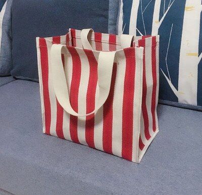 NEW Women Beach Canvas Totes Bag Fashion Stripes Fabric Handbags Ladies Large Shoulder Bag Casual Bolsa Shopping Grocery Bags