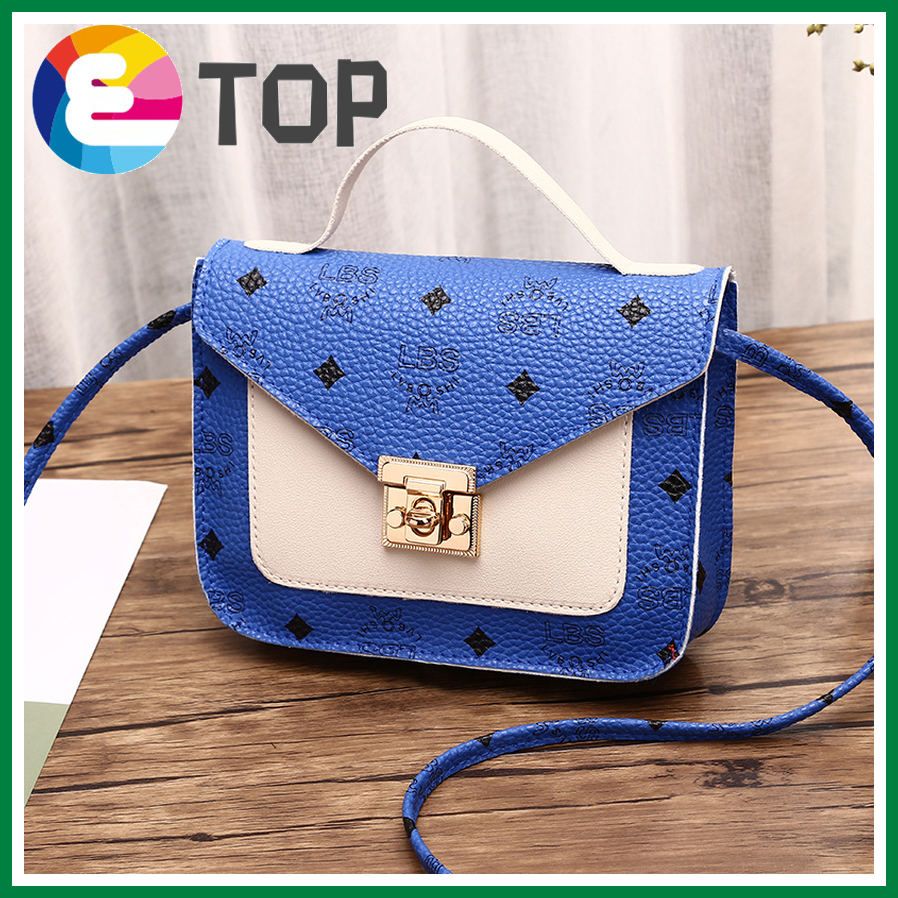 Ladies' small fresh and contrast color lock small square bag spring and summer Korean style crossbody shoulder bag