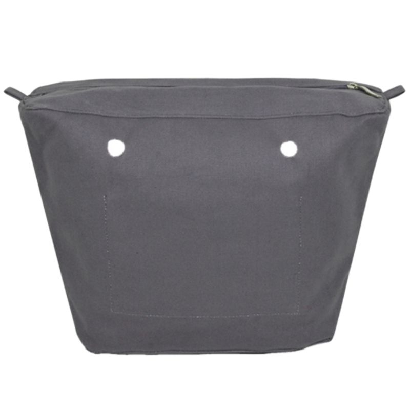 Waterproof Solid Canvas Insert Inner Lining Insert Zipper Pocket for Obag O Bag Handbag Bag Deep Gray Mini