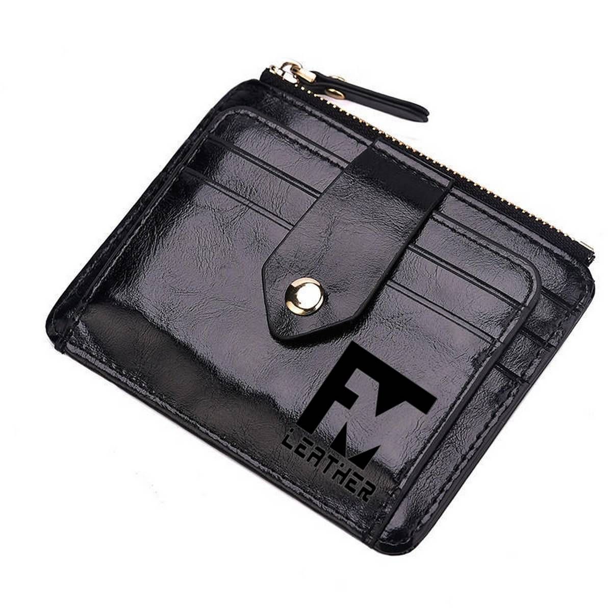 Men Blocking Short Leather Wallet Card Holder Purse With Coin Pocket