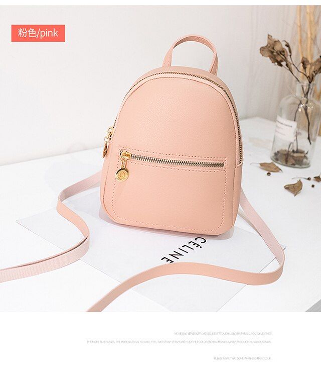 Fashion Women Small Backpack Mini Student Travel Backbag Schoolbag for Girls Faux Leather Rucksack School Bag Solid Color 2019