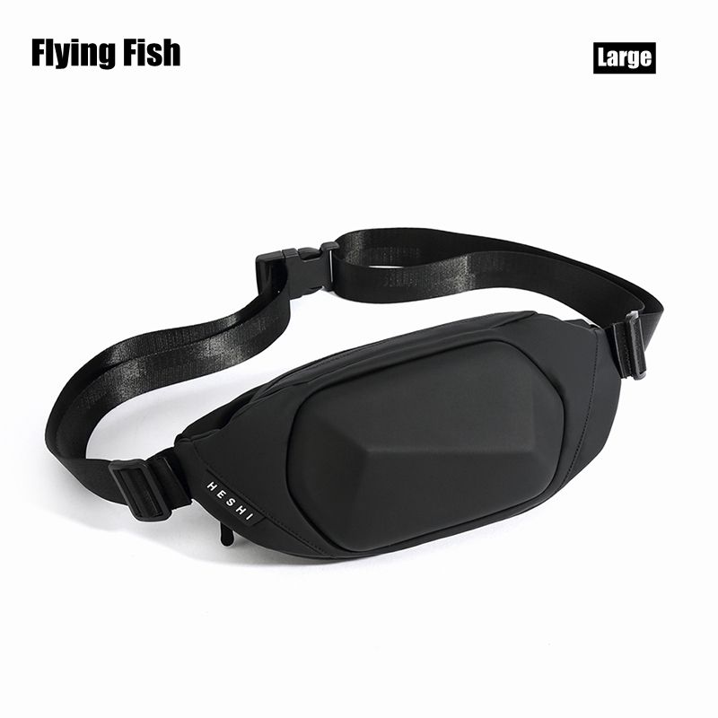 Flying Fish Men Waist Bag Hard Shell Chest Pack Outdoor Sports Waterproof Belt Bag Male Running Shoulder Crossbody Bags