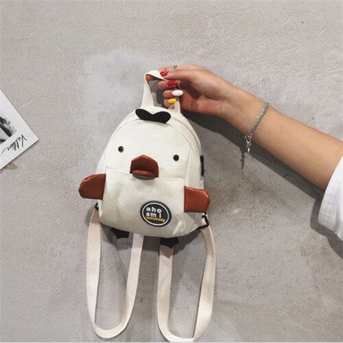 Mini Backpack Women Canvas Shoulder Bag For Teenage Girls Children Large Capacity Cute Duck Backpack Female Ladies Travel Bags