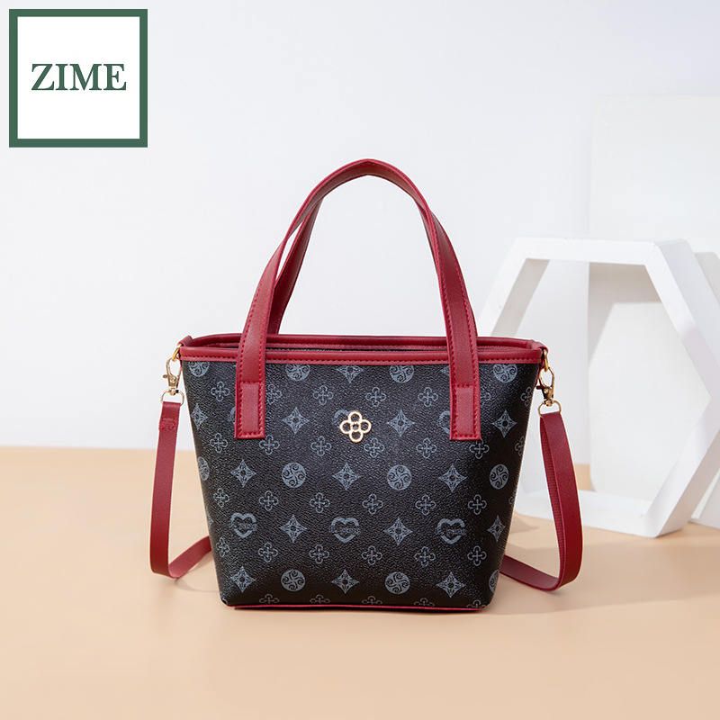 ZIME Autumn and winter retro trend new print ladies tote bag shoulder diagonal portable bucket bag