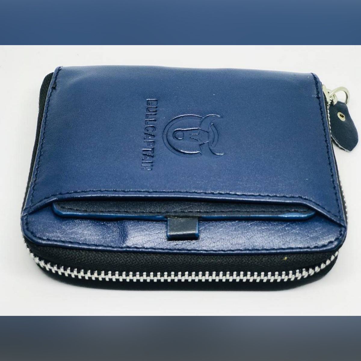 BULLCAPTAIN men's wallet RFID anti-theft leather wallet men's zipper wallet card coin wallet card holder