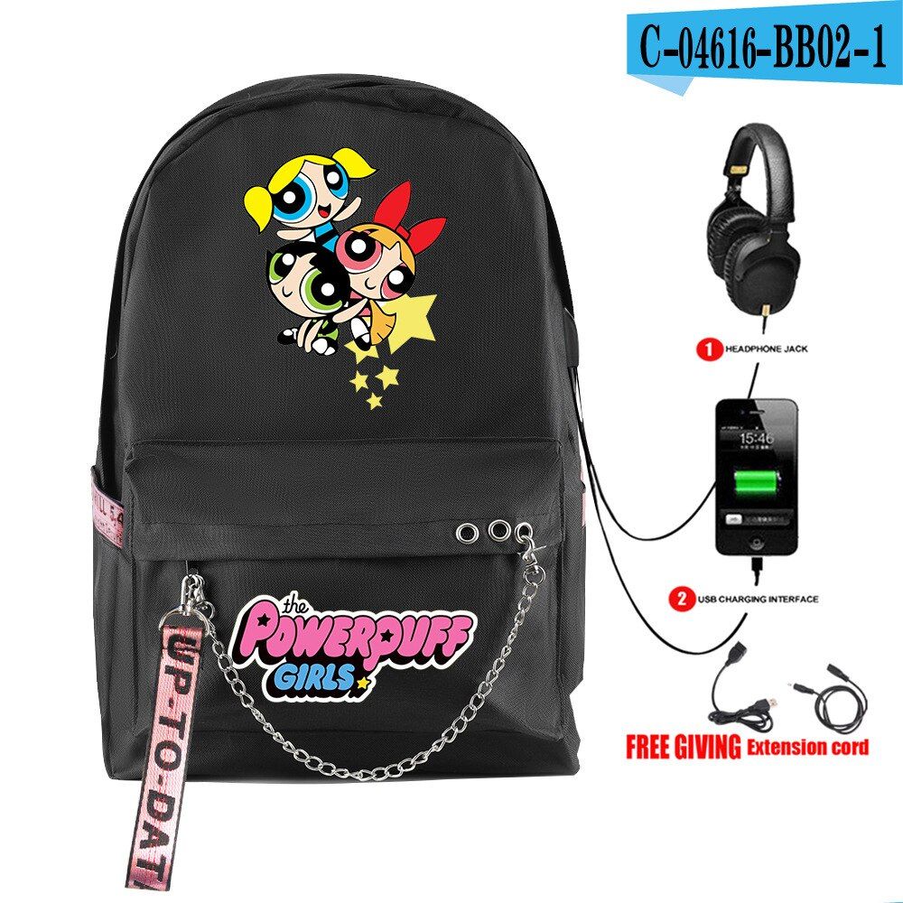 Harajuku Fahsion Backpack for School Teenagers Girls Student Kawaii Buttercup Powerpuff Backpack School Bag Pack Sac A Dos Femme
