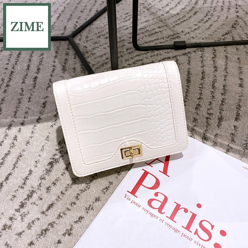 ZIME Female bag summer and autumn new style Korean ladies crocodile pattern small square bag shoulder diagonal trendy fashion wallet