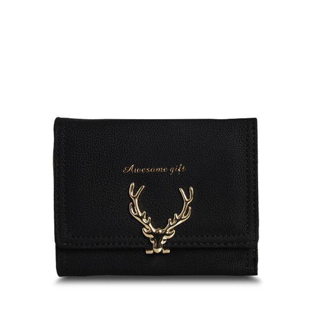 Fashionable Frosted Fawn Short Style Women Bag Multi-card Pocket Purse