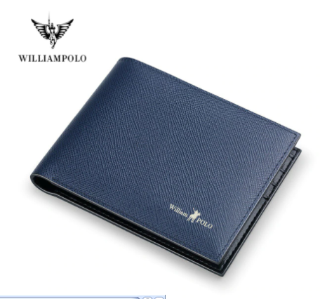 WILLIAMPOLO 100% Cowhide Leather Men Wallet