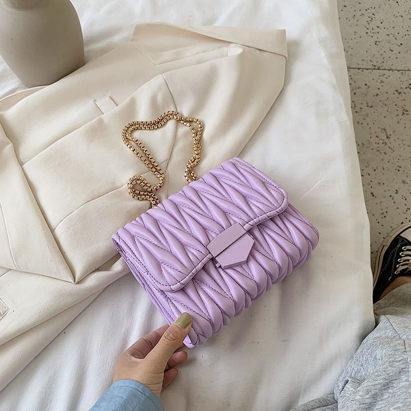 Embroidery Folds Crossbody Bags For Women 2021 Small Handbag Small Bag PU Leather Hand Bag Ladies Designer