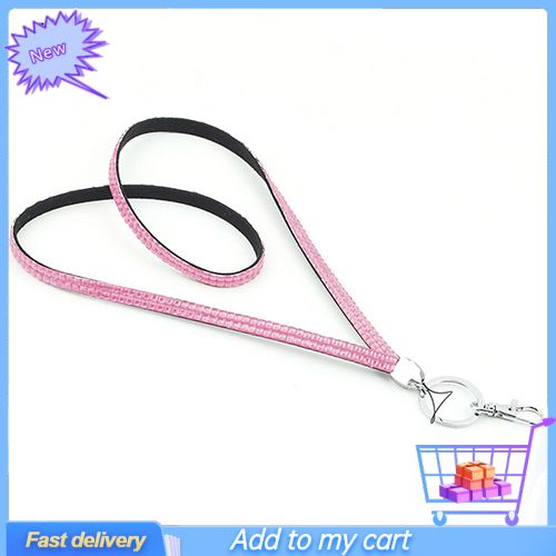 Luxury Rhinestone Bling Shiny Custom Lanyard ID Badge Cellphone Key Holder Ring