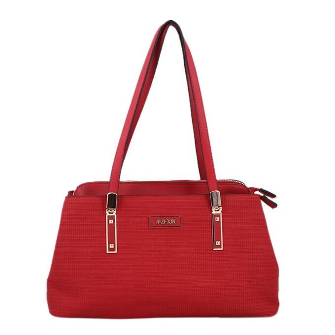 Dark Red Pu Leather Hand Bag For Women