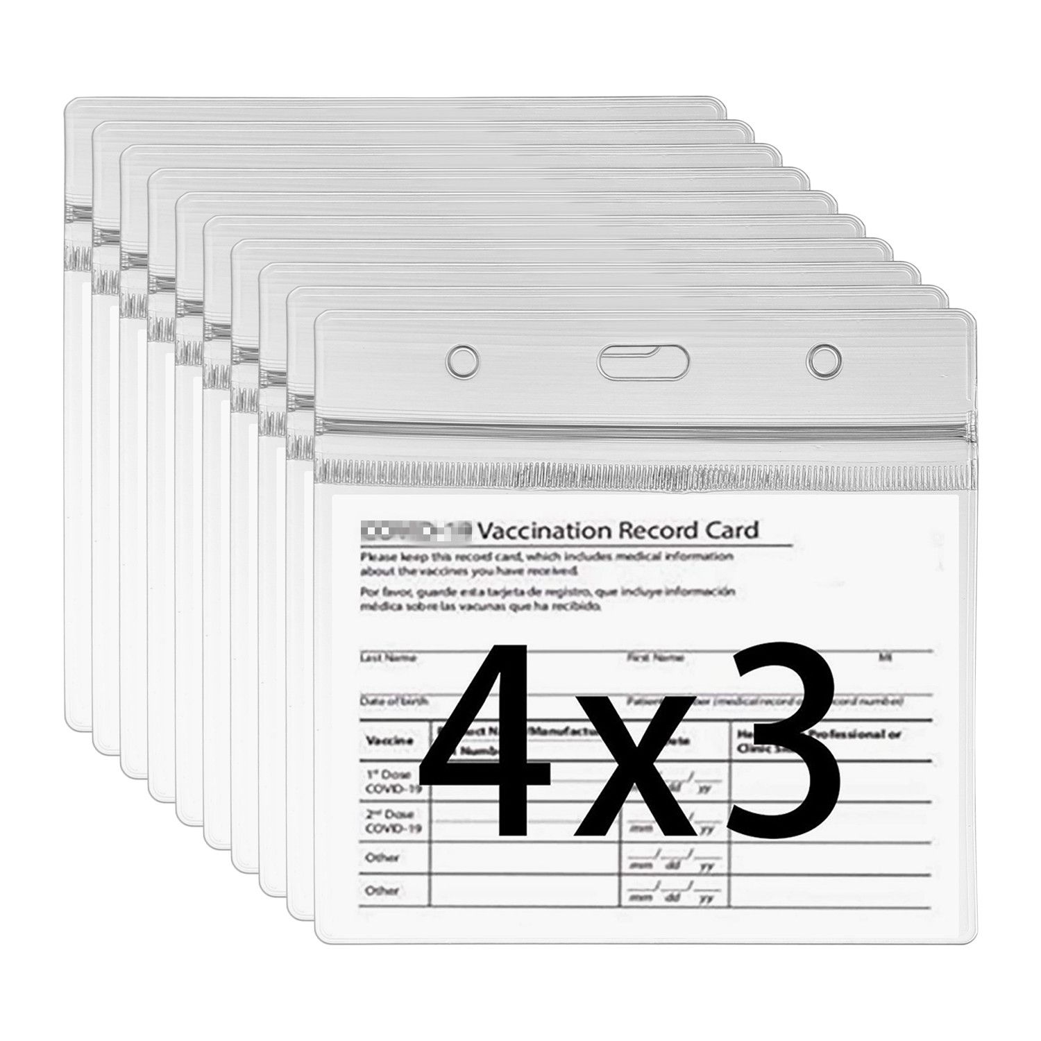 surrender Digital Goods  Resealable Cover Waterproof PVC Plastic ID Card Holder Immunization Card Holder Protector 10 Pack Clear