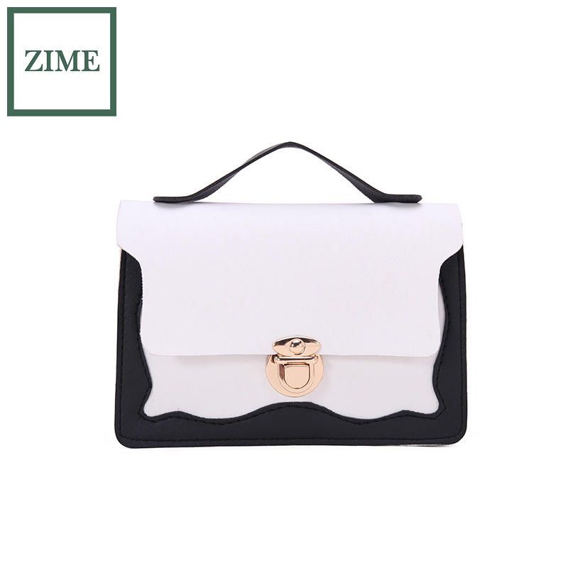 ZIME Contrasting color lace small square bag summer and autumn ladies bag cover type chain lock small bag