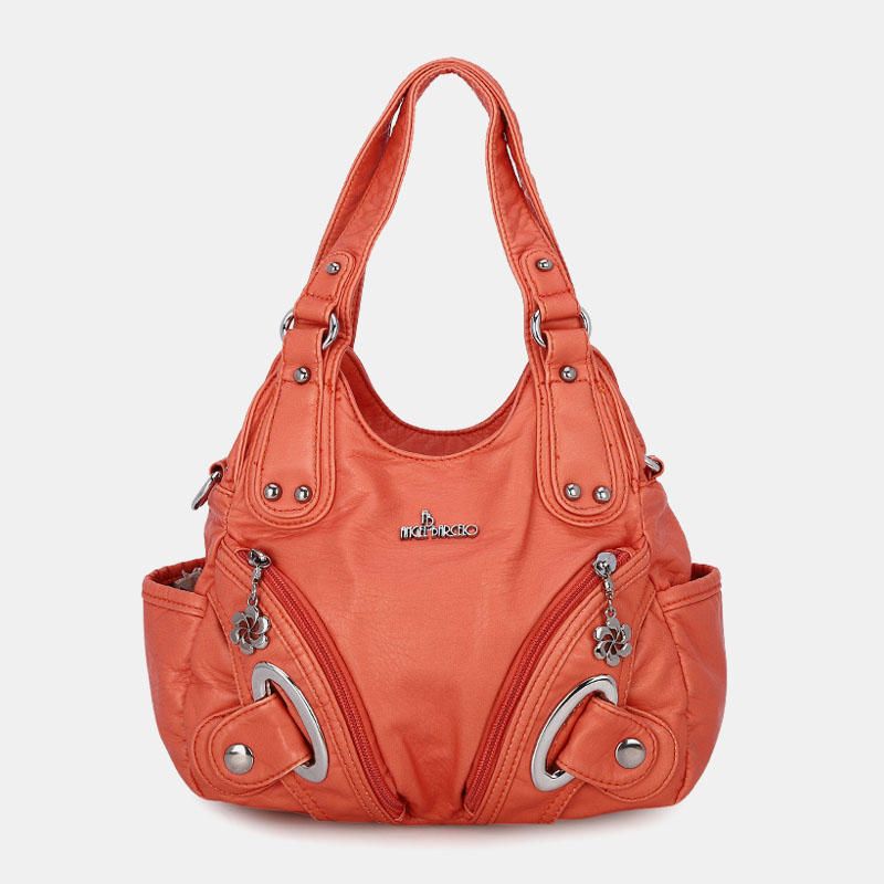 OIMG Women Soft Leather Handbag Solid Handbag Crossbody Bag